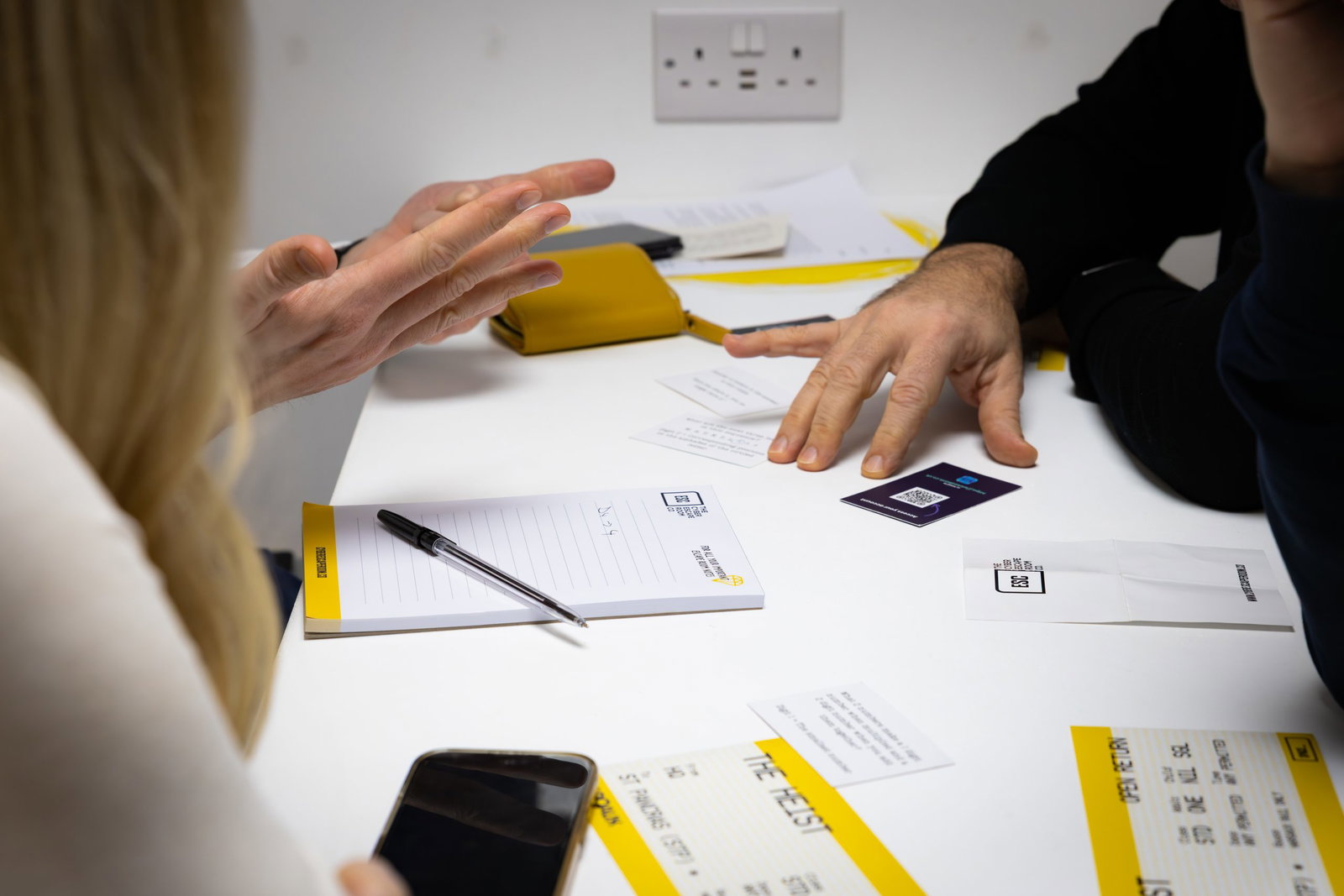 Team playing The Heist attacker mindset cyber security escape room scenario