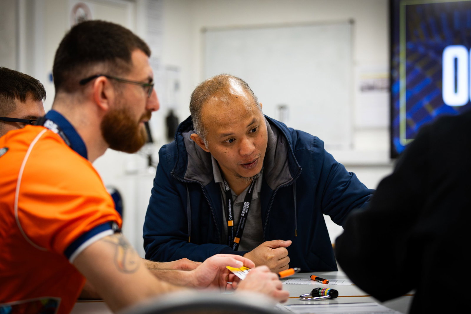 Participant working through an immersive cyber security scenario